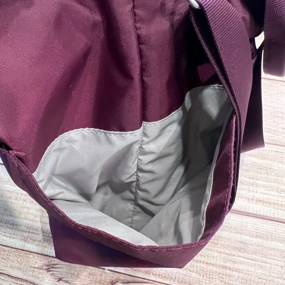 Baggallini Any Day Tote Plum Purple Nylon RFID Crossbody Travel Bag